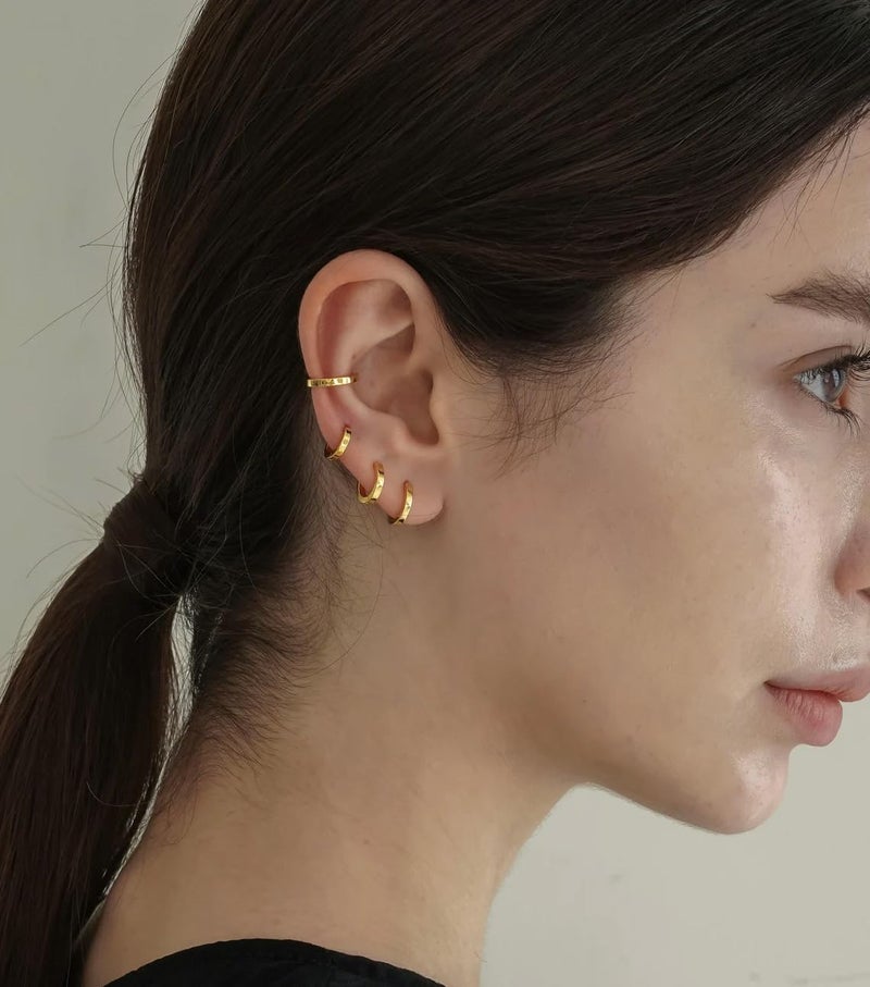 Poxtex Small Gold Huggie Hoop Earrings Set for Women Men Hypoallergenic 14K Plated Stack Cartilage Earrings, Multiple Piercing Lightweight Mini Thin Cute Dainty Trendy Jewelry Set Christmas Gifts for Women - Image 5